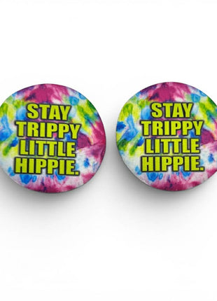 Stay Trippy Little Hippie Neoprene Car Coasters