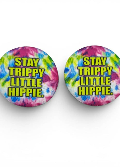 Stay Trippy Little Hippie Neoprene Car Coasters