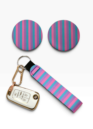 Sugar Stripes Neoprene Car Coasters