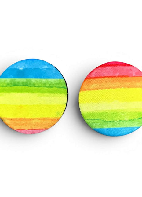 Rainbow Neoprene Car Coasters