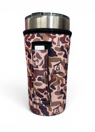 Oilfield Camo 20oz Large Coffee / Tea / Tumbler Handler™