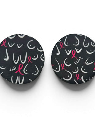 Pink Ribbon Neoprene Car Coasters