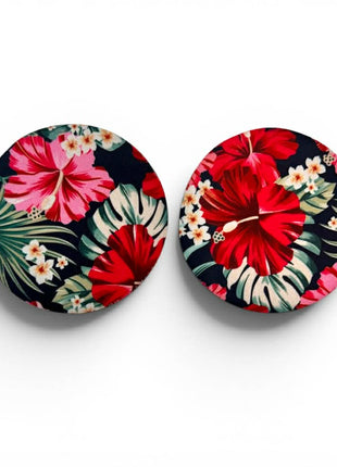 Hibiscus Neoprene Car Coasters