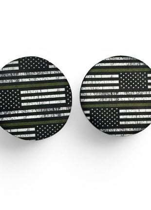 Green Line Neoprene Car Coasters