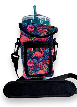 Bright Flamingo Wrap Around Drink Pocket *PREORDER* - Drink Handlers