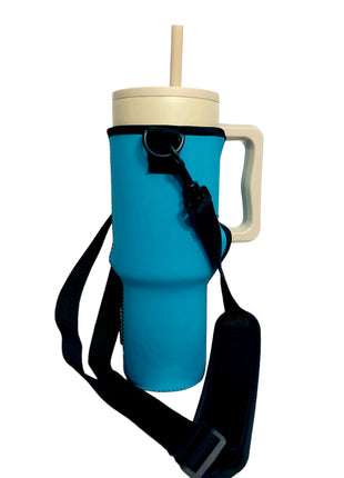 Turquoise 40oz Tumbler With Handle Sleeve