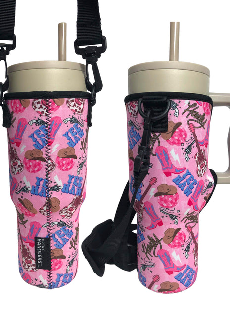 Yee Haw Cowgirl 40oz Tumbler With Handle Sleeve