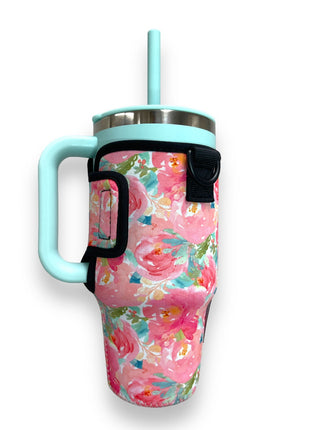 Summer Blooms 25-35oz Tumbler With Handle Sleeve