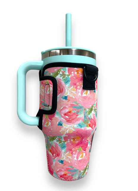 Summer Blooms 25-35oz Tumbler With Handle Sleeve