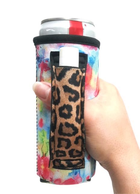 Tie Dye w/ Leopard 12oz Slim Can Handler™