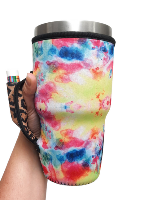 Tie Dye w/ Leopard 30-40oz Tumbler Handler™