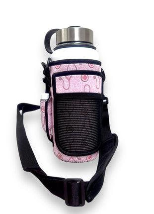 Nurse Leopard 30-40oz Tumbler Handler™  With Carrying Strap