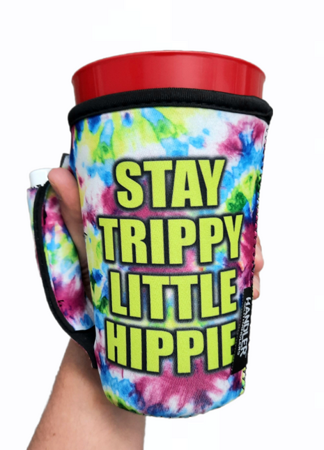 Stay Trippy Little Hippie 16oz PINT Glass / Medium Fountain Drinks and Tumbler Handlers™