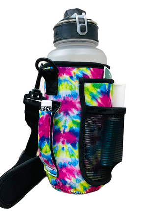 Purple Tie Dye 30-40oz Tumbler Handler™  With Carrying Strap