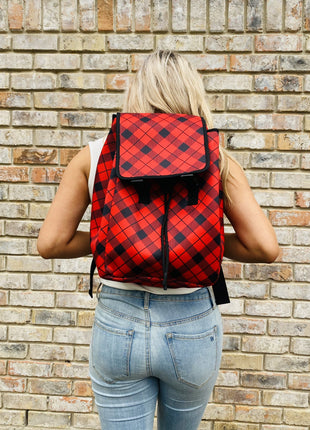 Red Plaid Backpack