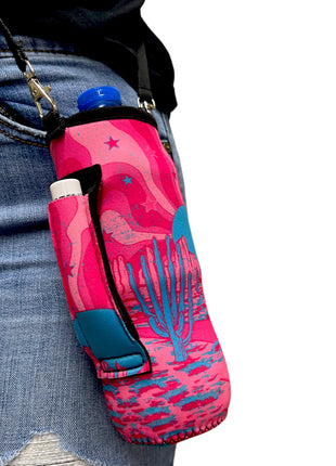 16oz Water Bottle Handler  W/ Carrying Strap