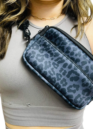 Black Leopard Cross Body Purse
