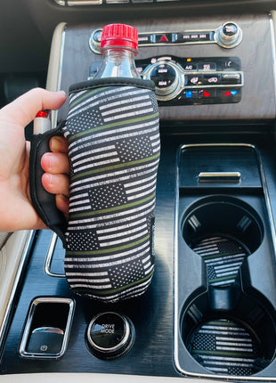 Green Line Neoprene Car Coasters