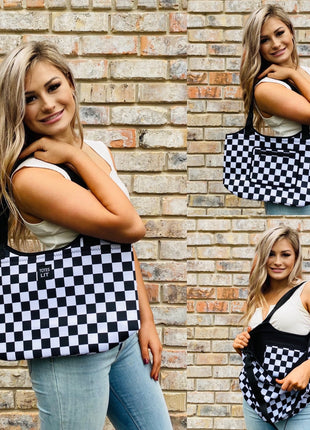 Checkerboard Neoprene Tote