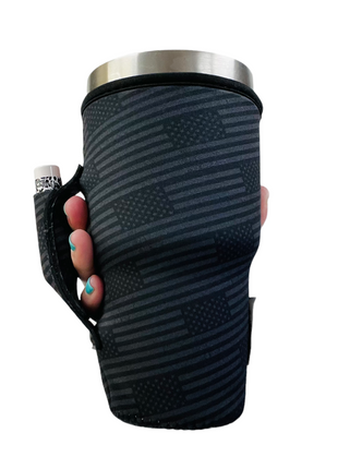 Blacked Out USA Flag 30-40oz Tumbler Handler™