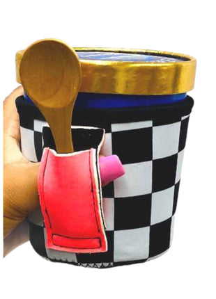 Checkerboard w/ Neon Pink Pint Size Ice Cream Handler™