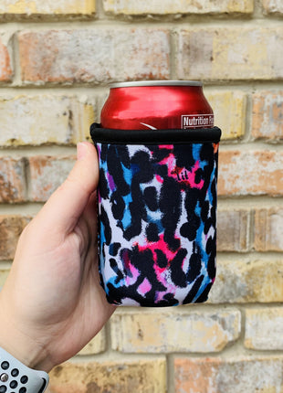 Watercolor Leopard 12oz Stubby Can Cooler