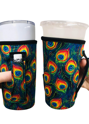 Peacock Feathers 20oz Large Coffee / Tea / Tumbler Handler™