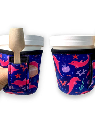 Pink Dolphins Pint Size Ice Cream Handler™ - Drink Handlers